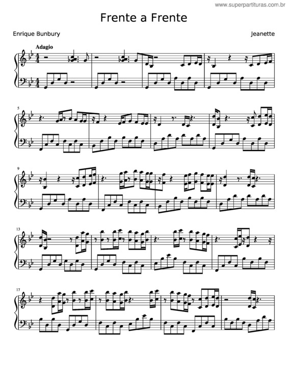 Partitura da música Frente A Frente