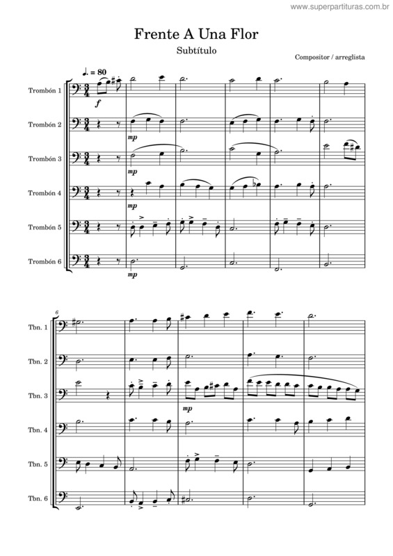 Partitura da música Frente A Una Flor