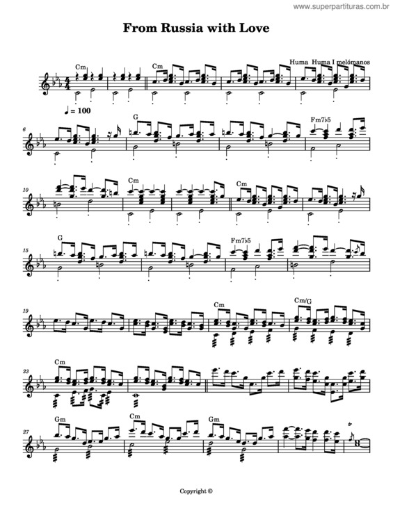 Partitura da música From Russia With Love v.5