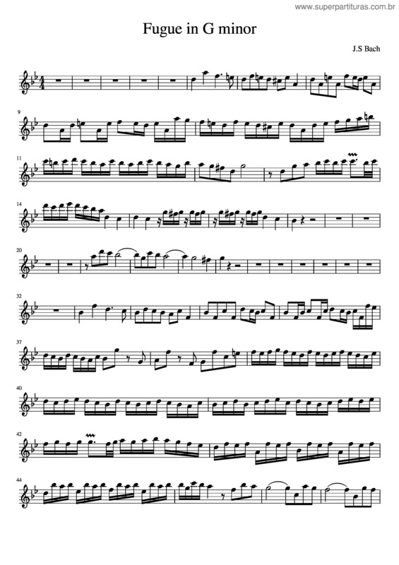 Partitura da música Fugue In G Minor v.2