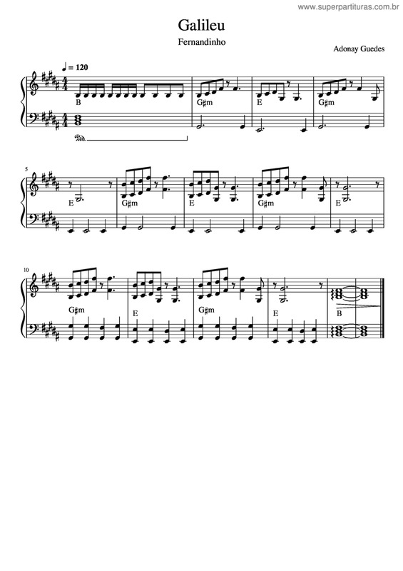 Partitura da música Galileu v.18