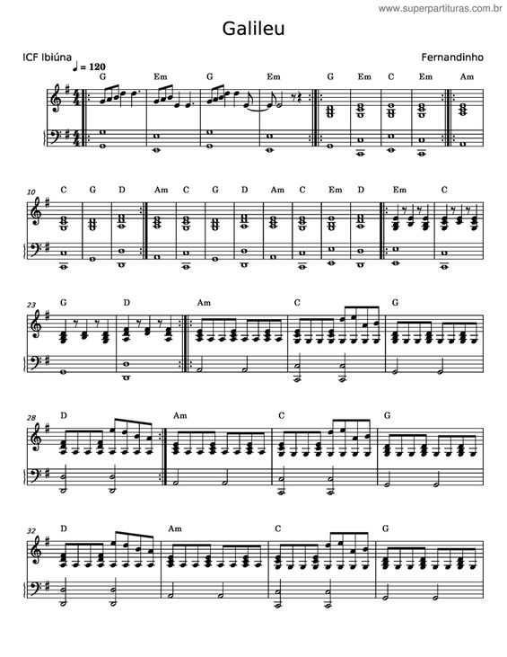 Partitura da música Galileu v.9