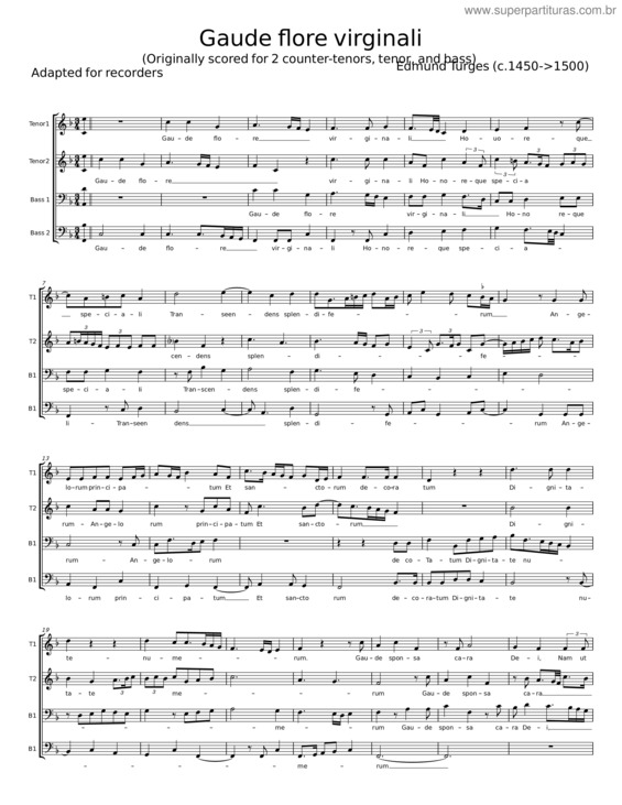 Partitura da música Gaude Flore Virginali