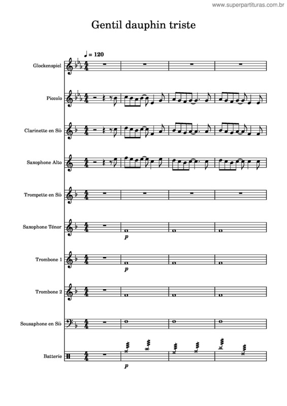 Partitura da música Gentil Dauphin Triste