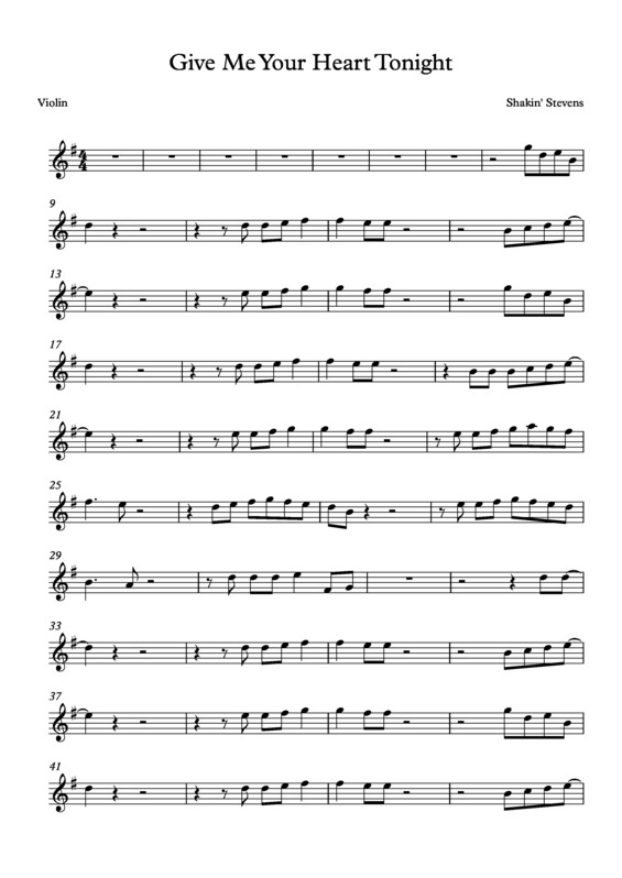 Partitura da música Give Me Your Heart Tonight v.9