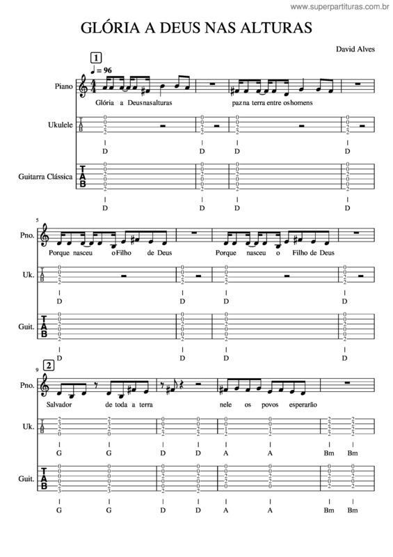 Partitura da música Glória A Deus Nas Alturas v.8