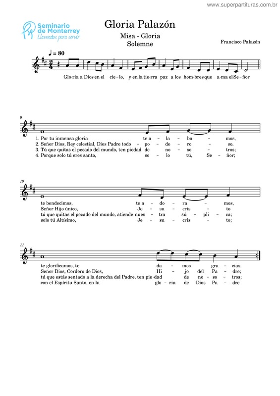 Partitura da música Gloria Palazón