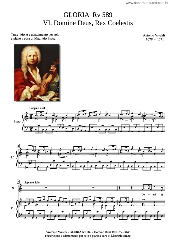 Partitura da música Gloria Rv 589