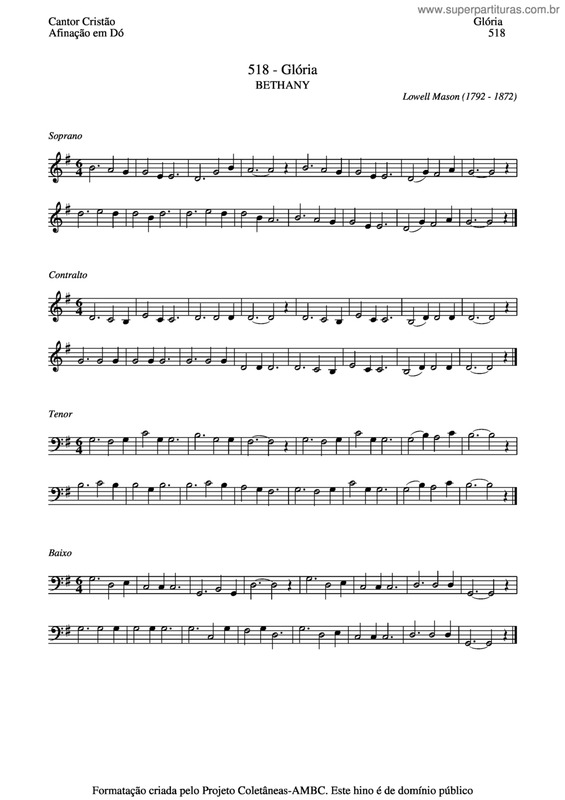 Partitura da música Glória v.12