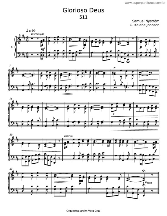 Partitura da música Glorioso Deus v.4