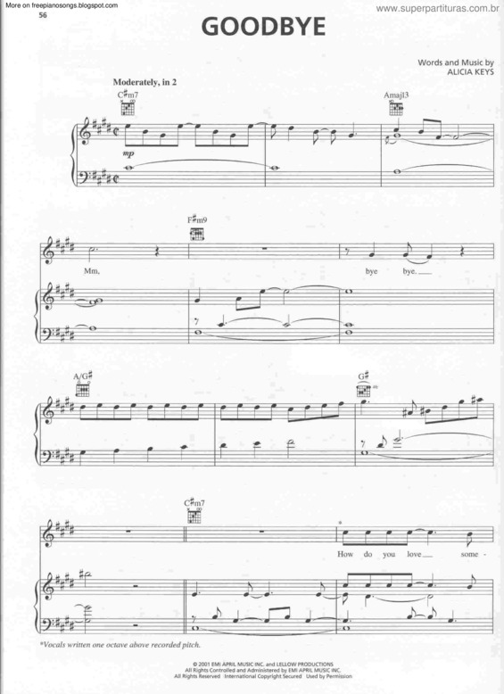 Partitura da música Goodbye v.15