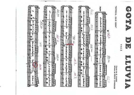 Partitura da música Gota De Lluvia v.1