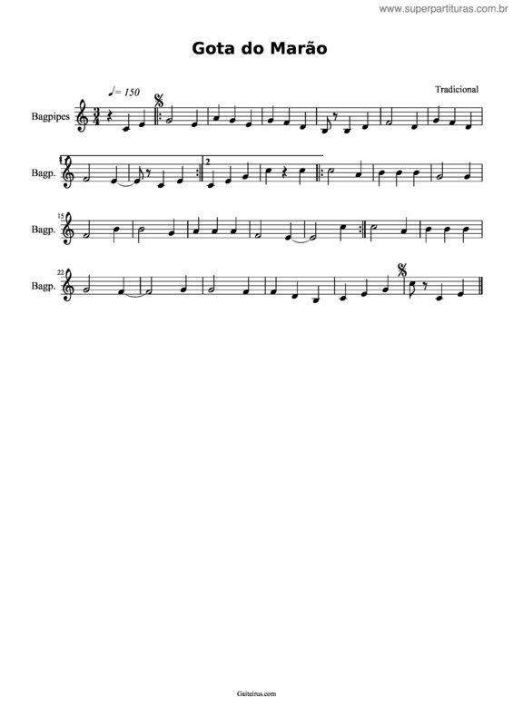 Partitura da música Gota Do Marão