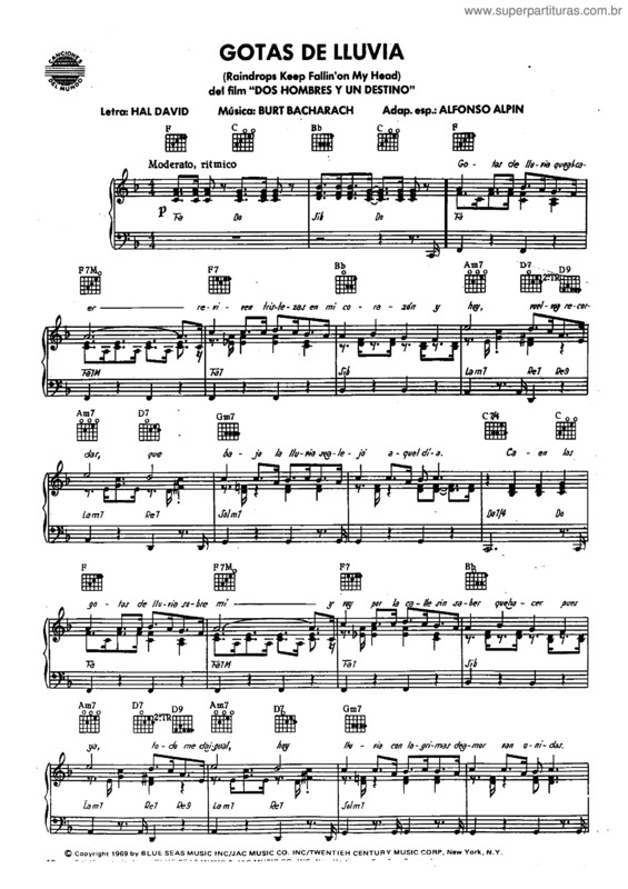 Partitura da música Gotas De Lluvia