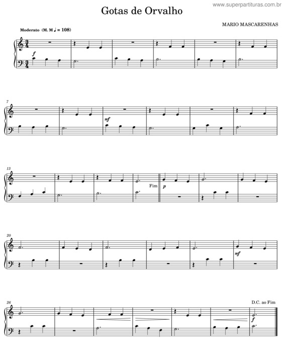 Partitura da música Gotas De Orvalho v.10