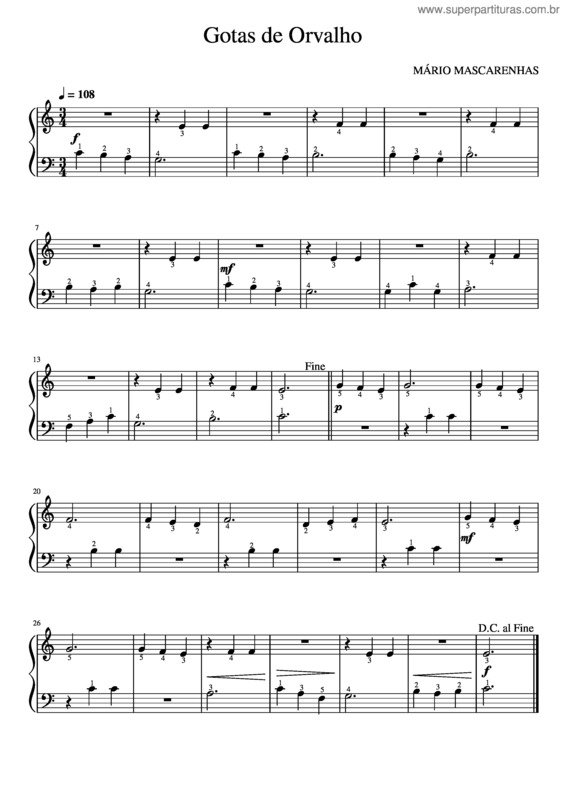 Partitura da música Gotas De Orvalho v.8