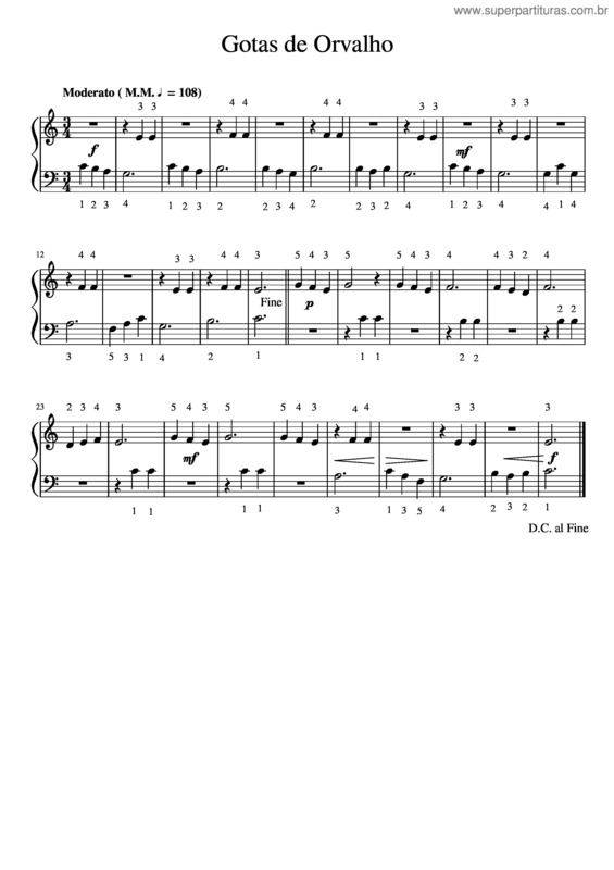 Partitura da música Gotas De Orvalho v.9