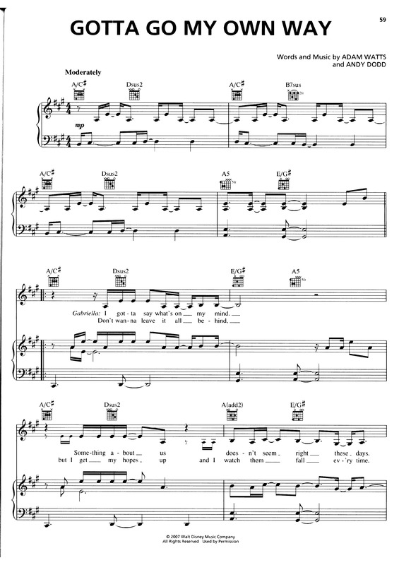 Partitura da música Gotta Go My Own Way v.2