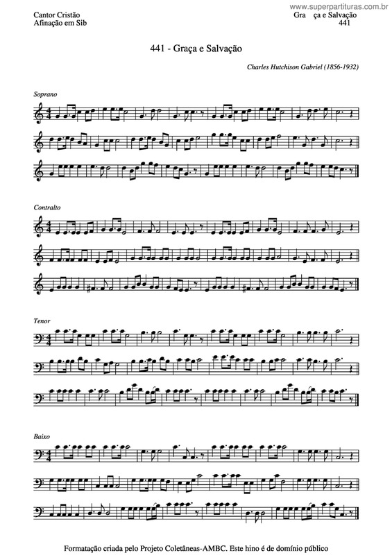 Partitura da música Graça E Salvação v.2