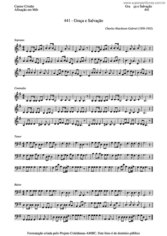 Partitura da música Graça E Salvação v.3