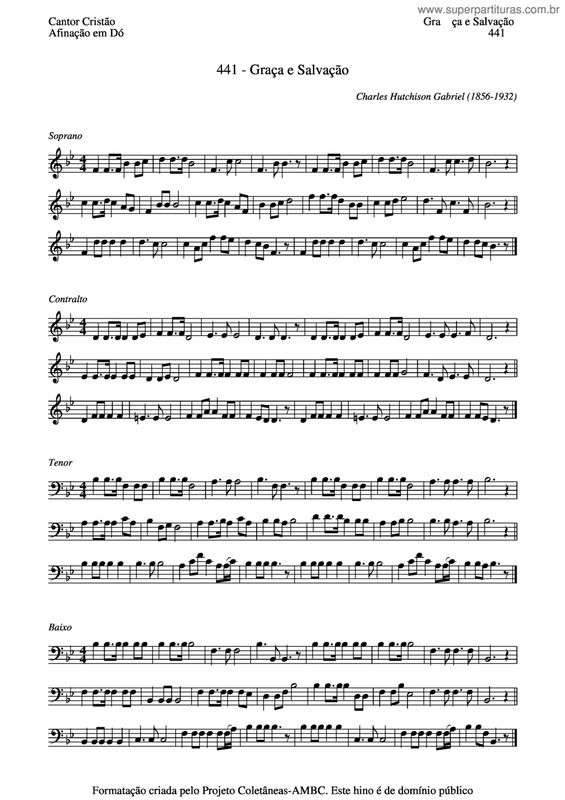 Partitura da música Graça E Salvação