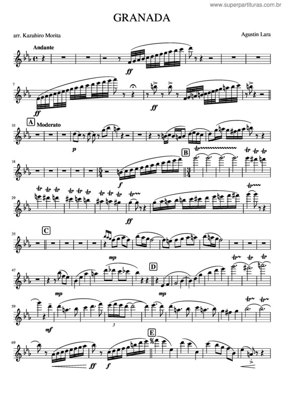 Partitura da música Granada Fluet 2