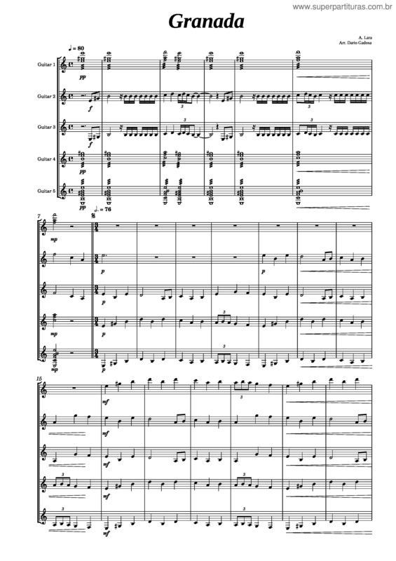 Partitura da música Granada v.14