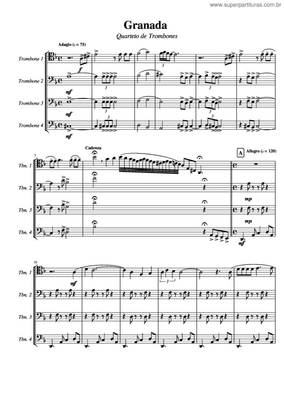 Partitura da música Granada v.19