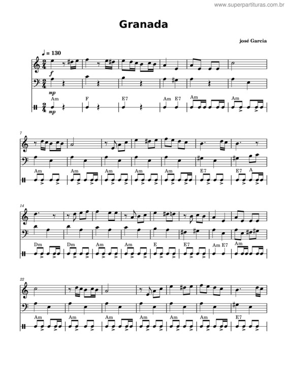 Partitura da música Granada v.22