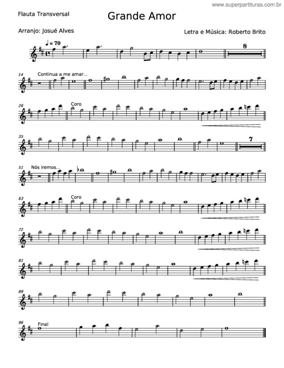 Partitura da música Grande Amor v.3