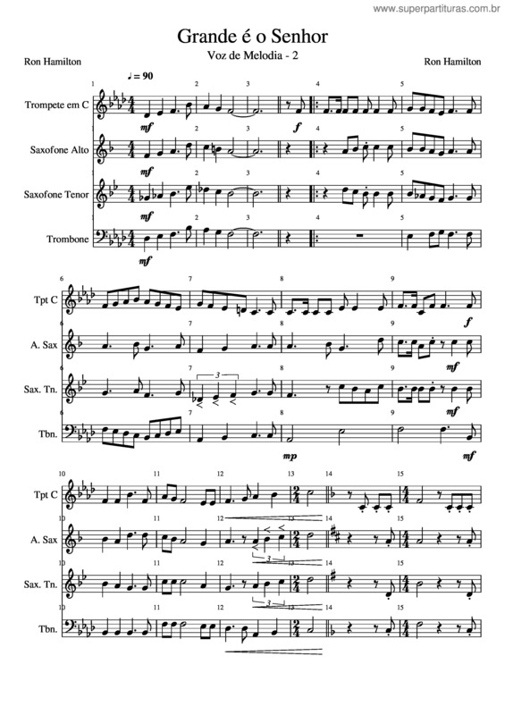 Partitura da música Grande É O Senhor v.16