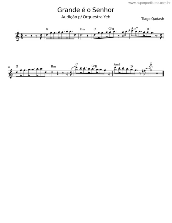 Partitura da música Grande É O Senhor v.30