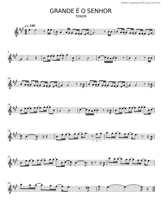 Partitura da música Grande É O Senhor v.33