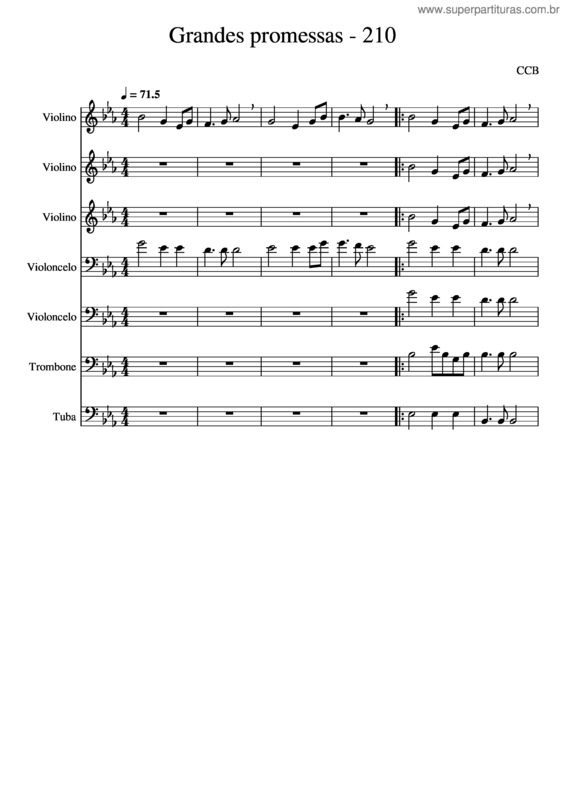 Partitura da música Grandes Promessas