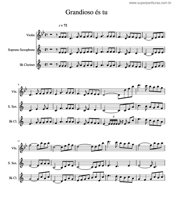 Partitura da música Grandioso És Tu v.10