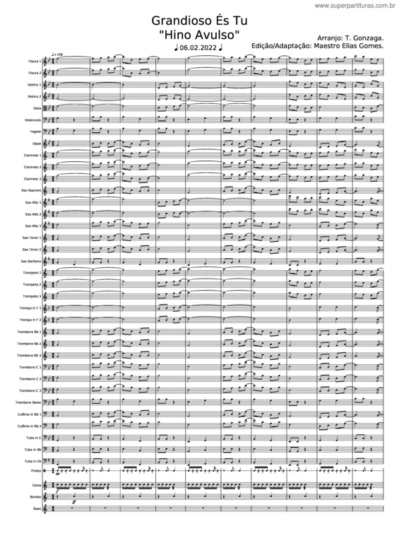 Partitura da música Grandioso És Tu v.14