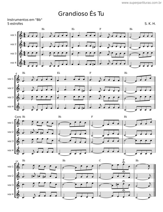 Partitura da música Grandioso És Tu v.20