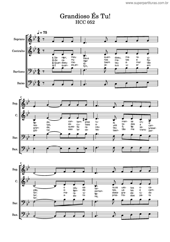 Partitura da música Grandioso És Tu v.23