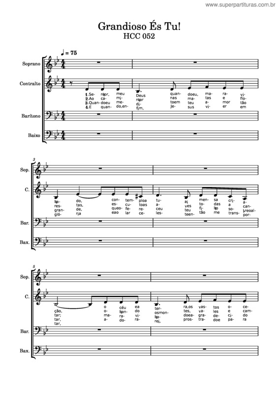 Partitura da música Grandioso És Tu v.24