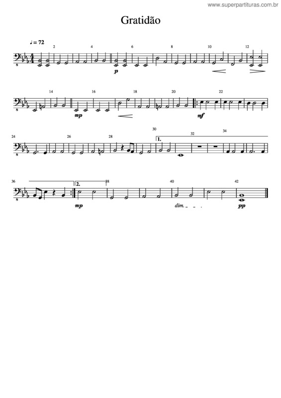 Partitura da música Gratidão v.19