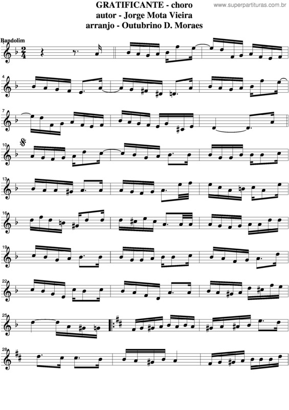 Partitura da música Gratificante