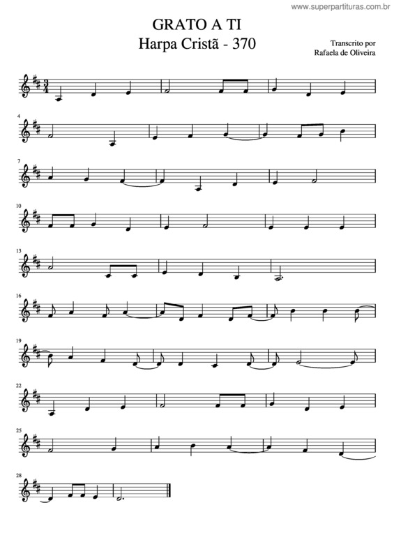 Partitura da música Grato A Ti v.3