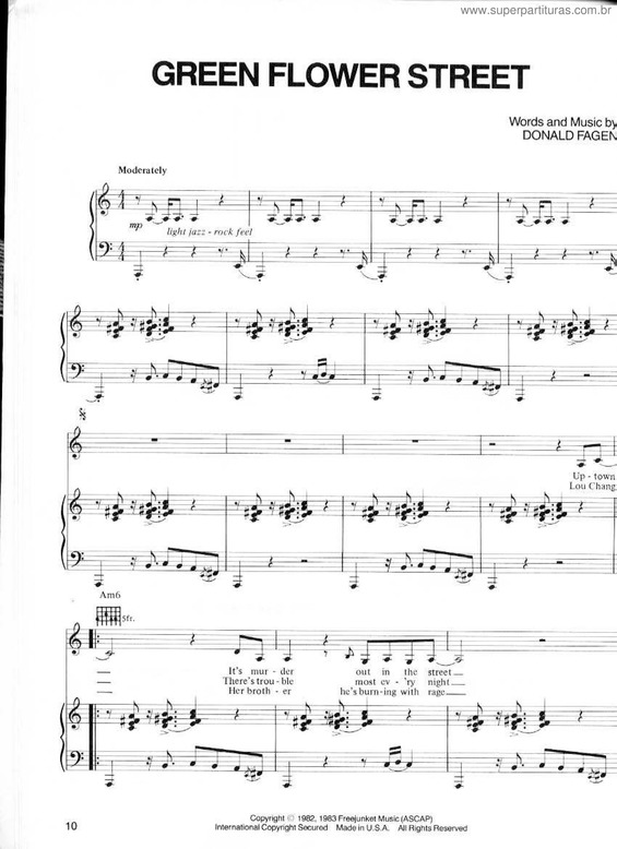 Partitura da música Green Flower Street