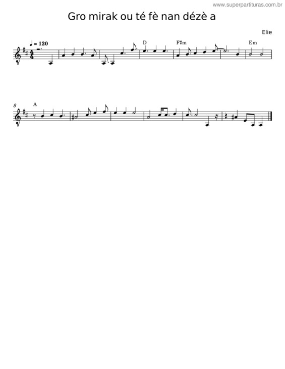 Partitura da música Gro Mirak Ou Té Fè Nan Dézè A