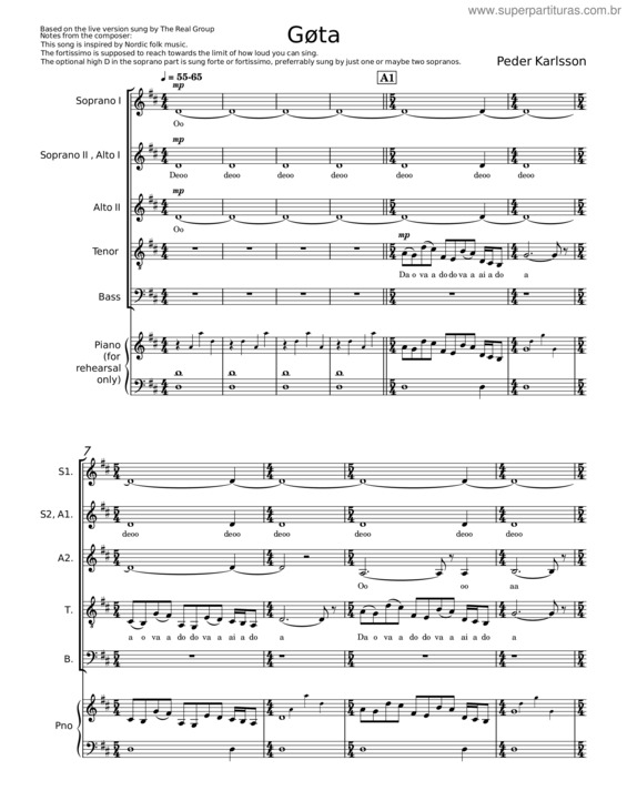 Partitura da música Gøta v.2