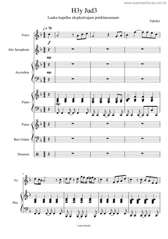 Partitura da música H3y Jud3