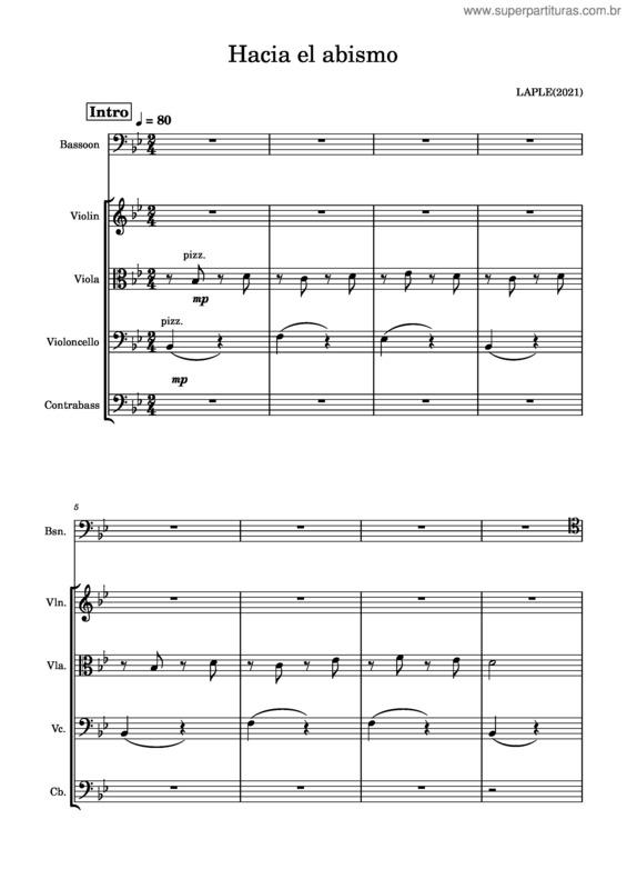 Partitura da música Hacia El Abismo-Laple