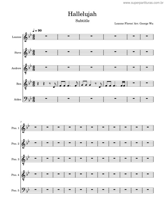 Partitura da música Hallelujah v.17