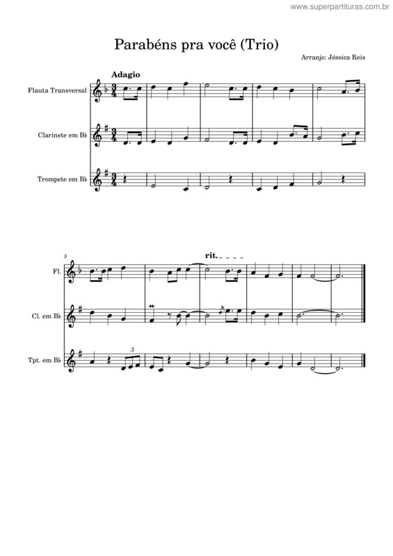 Partitura da música Happy Birthday v.6