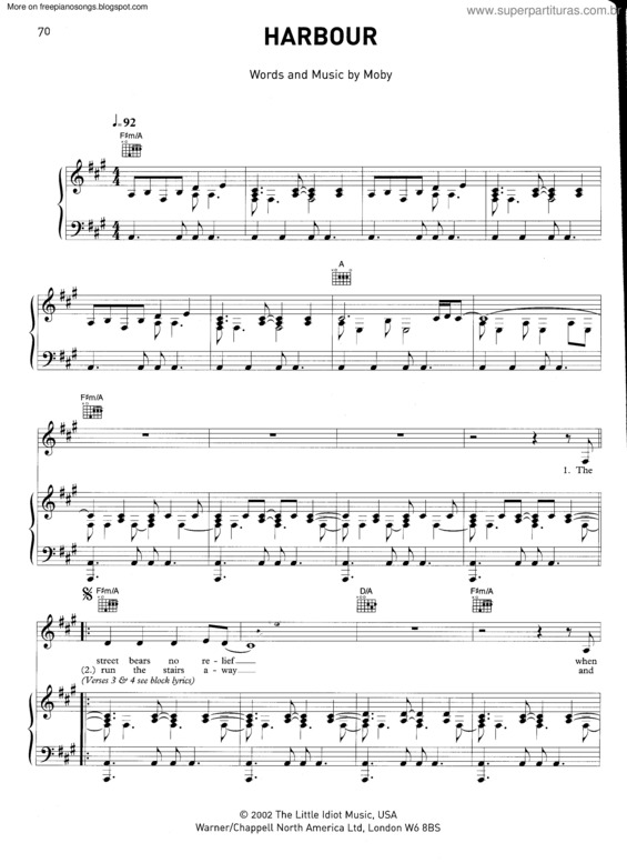 Partitura da música Harbour